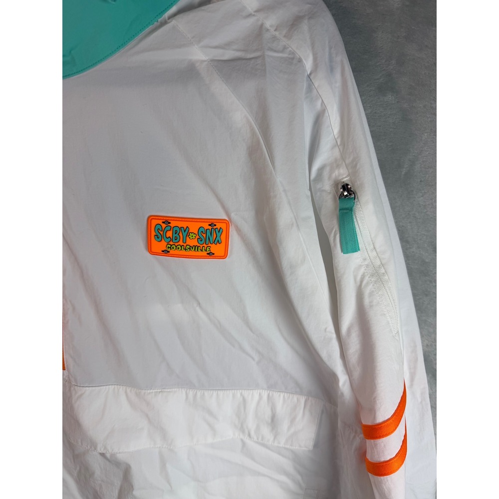 PUMA Hoops Scooby Doo Jacket Mens XL White Teal Orange Half Zip Windbreaker NWT - Picture 3 of 14